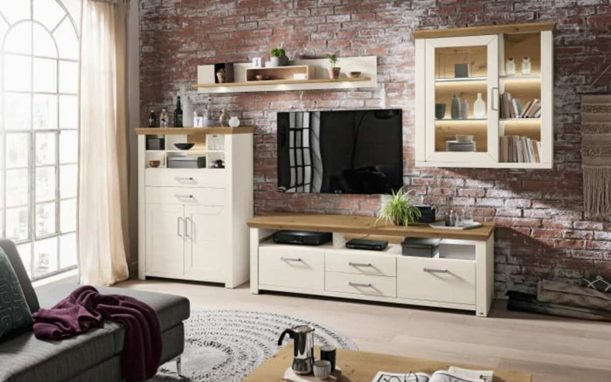 Bild 2 von set one by Musterring - Wohnwand York, Artisan Eiche-Nachbildung/weiß