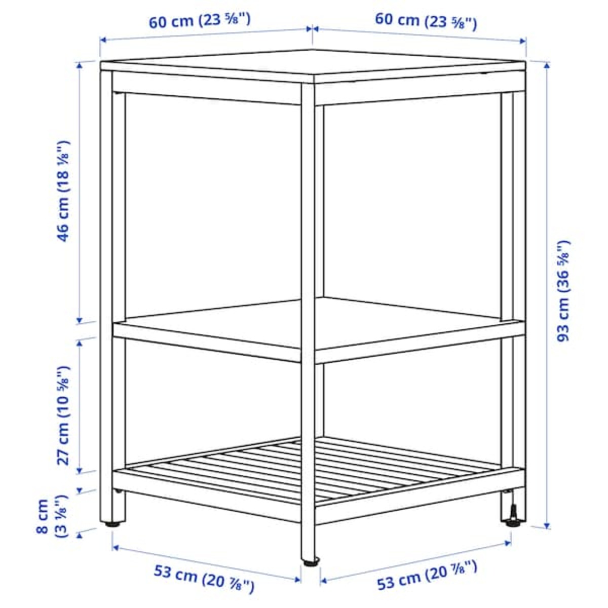 Bild 4 von BÅTSKÄR  Offenes Küchenelement, für draußen/dunkelgrau 60x60 cm