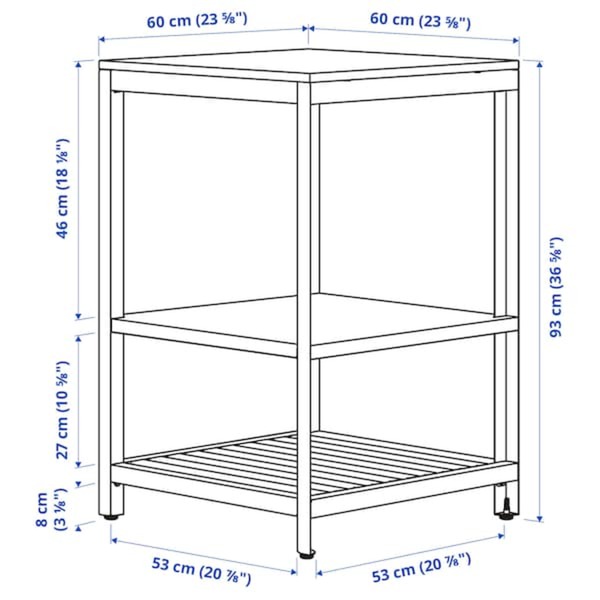 Bild 4 von BÅTSKÄR  Offenes Küchenelement, für draußen/dunkelgrau 60x60 cm