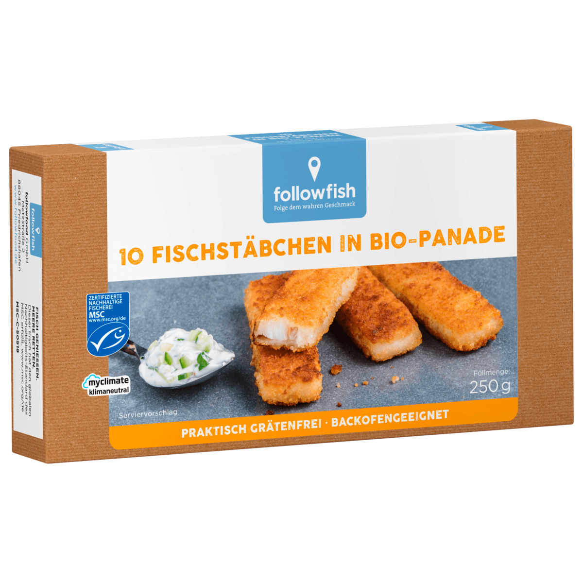 Bild 1 von Followfish MSC Fischstäbchen in Bio-Knusperpanade 250g