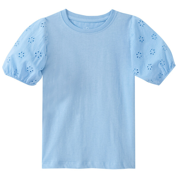 Bild 1 von Mädchen T-Shirt mit Loch-Stickerei HELLBLAU