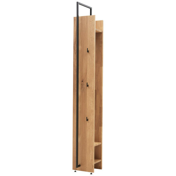 Bild 1 von Valnatura Wandgarderobe, Anthrazit, Eiche, Holz, Metall, Wildeiche, massiv, 28.8x210.3x38.4 cm, EN 71, Kleiderstange, Garderobe, Garderobenleisten & Garderobenhaken