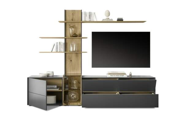 Bild 3 von Musterring - Wohnwand Trevio, anthrazit/Kerneiche massiv