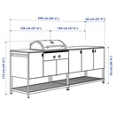 Bild 3 von BÅTSKÄR  Außenküche mit Kohlegrill, dunkelgrau 240x60 cm