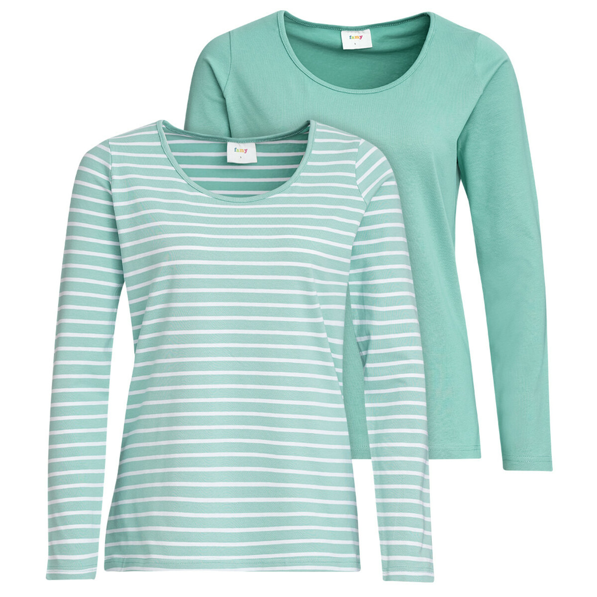 Bild 1 von 2 Damen Langarmshirts im Set MINT / WEISS
