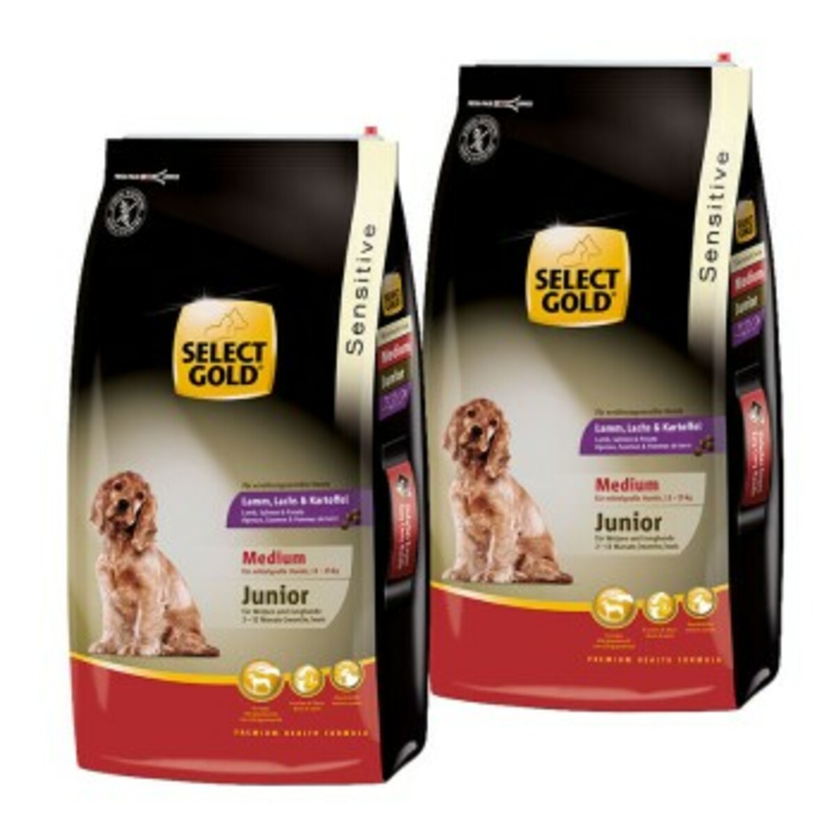 Bild 1 von SELECT GOLD Sensitive Medium Junior Lamm/Lachs/Kartoffel 2x12 kg