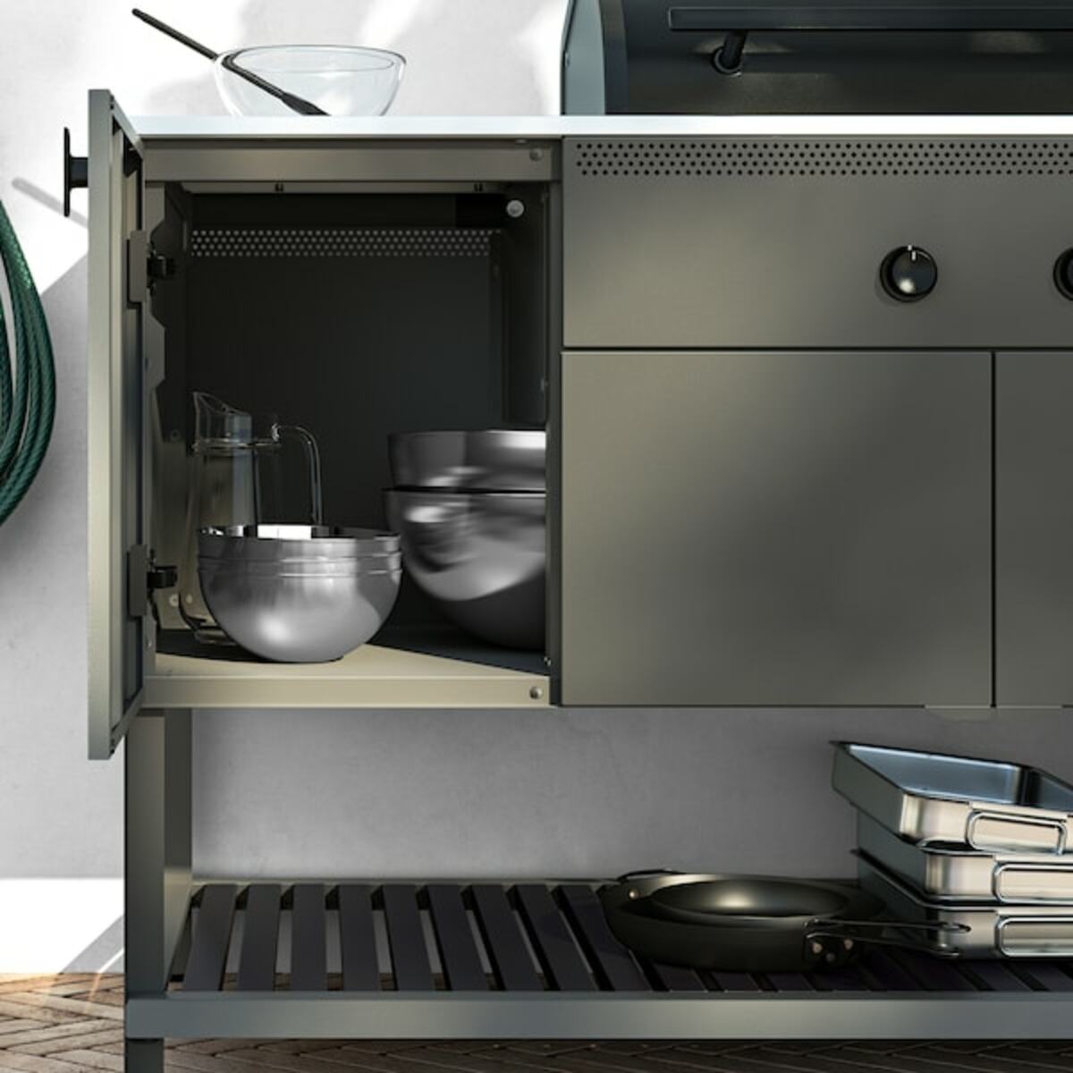 Bild 3 von BÅTSKÄR  Kohlegrill, für draußen/dunkelgrau 120x60 cm