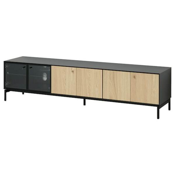 Bild 1 von BOASTAD  TV-Bank, schwarz/Eichenfurnier 181x42x45 cm