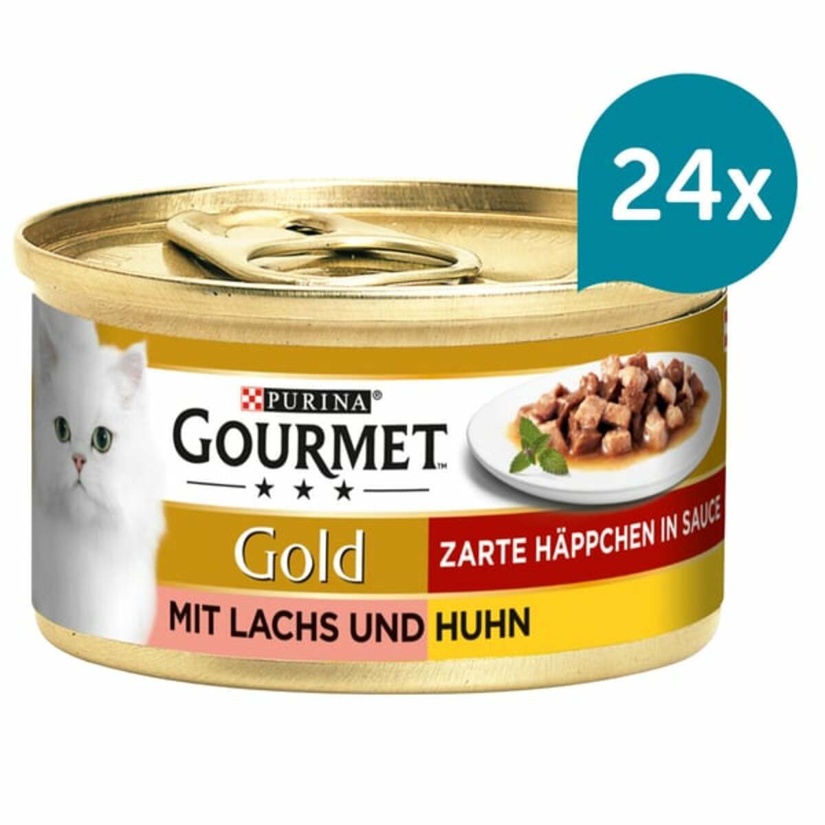 Bild 1 von GOURMET Gold Zarte Häppchen in Sauce mit Lachs und Huhn 24x85g
