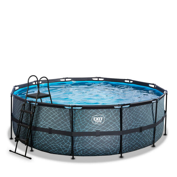 Bild 1 von Exit Pool-Set, Grau, Kunststoff, Steine, 122 cm, Freizeit, Pools und Wasserspaß, Pools, Aufstellpools