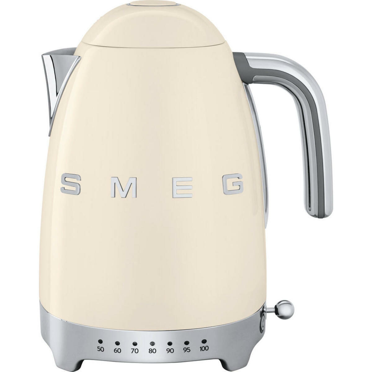 Bild 1 von Smeg Wasserkocher 50´s Style, Creme, Chrom, Metall, Kunststoff, 1,7 L, 22.3x28x17.1 cm, kabellos, automatische Abschaltung, manuelle Trockengehschutz, Überhitzungsschutz, 360°-Sockel, Anti-Rutsch-