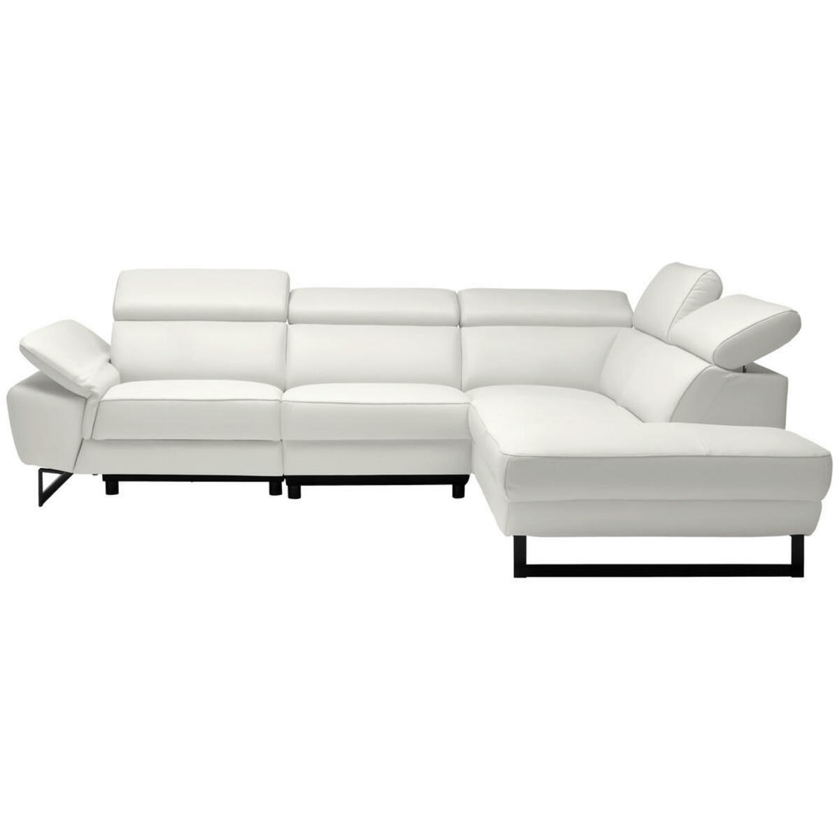 Bild 1 von Celina Home Ecksofa, Creme, Leder, Echtleder, Rindleder, 5-Sitzer, Ottomane rechts, L-Form, 281x225 cm, Made in EU, Lederauswahl, Stoffauswahl, seitenverkehrt erhältlich, Hocker Rücken echt, Wohnzi