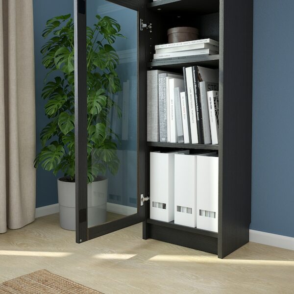 Bild 4 von OXBERG  Vitrinentür, schwarz Eichenachbildung 40x192 cm