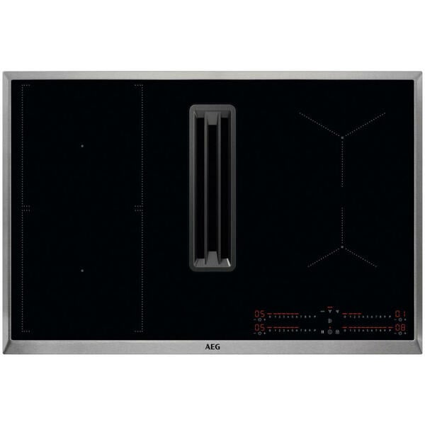 Bild 1 von AEG Kochfeld-Dunstabzug-Kombi, Schwarz, Edelstahl, Metall, Glas, A+, 80x20.8x50.6 cm, Küchen, Küchenelektrogeräte, Kochfelder