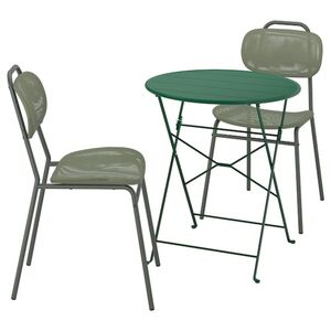 SUNDSÖ / ENSHOLM  Tisch+2 Stühle/außen, grün/grün 65 cm