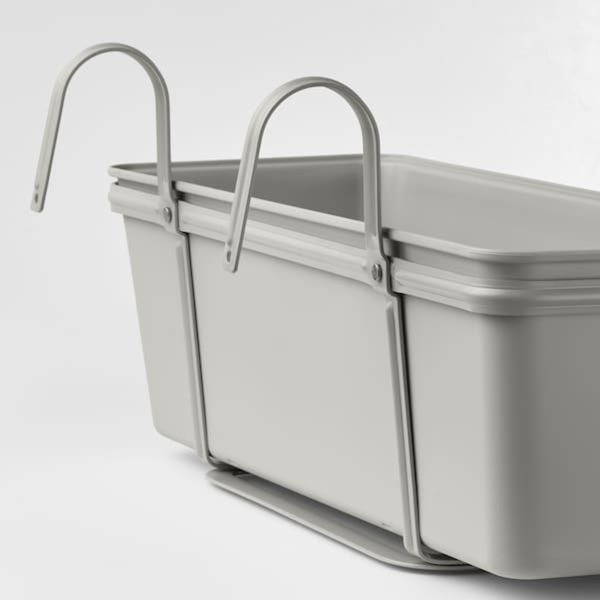 Bild 2 von ROSENKÅL  Blumenkasten mit Halter, für draußen hellgrau 48x18 cm