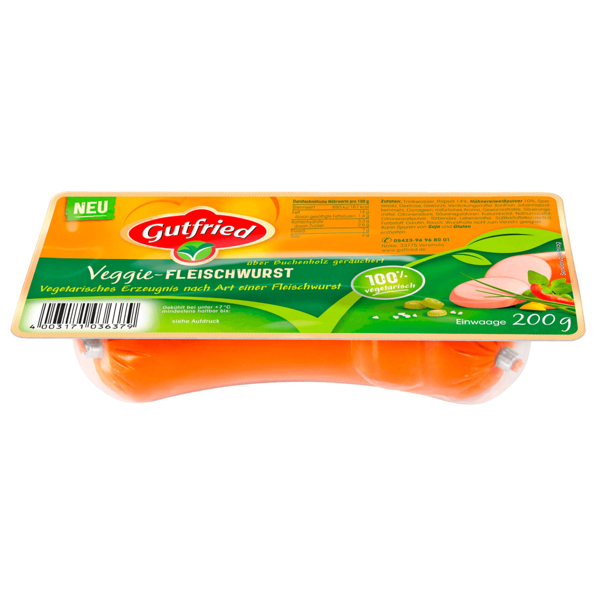 Bild 1 von Gutfried Veggie-Fleischwurst 200g