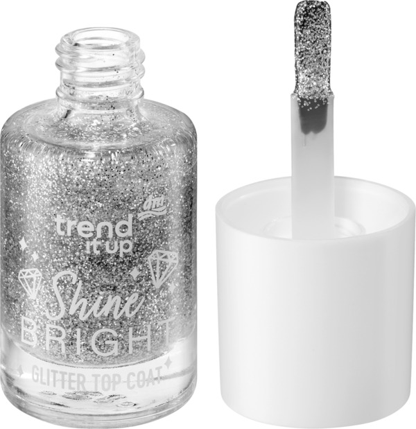 Bild 1 von trend !t up Glitter Top Coat Nagellack Shine Bright silber 010 Promo