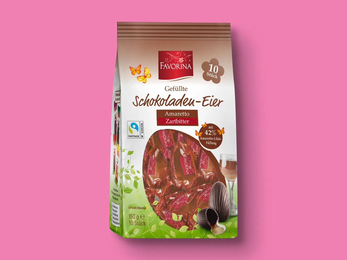 Bild 1 von Favorina Gefüllte Schokoladen-Eier, 
         150 g