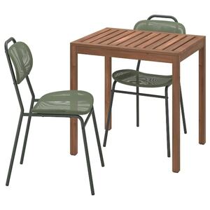 NÄMMARÖ / ENSHOLM  Tisch und 2 Stühle, für draußen hellbraun lasiert/grün 75 cm