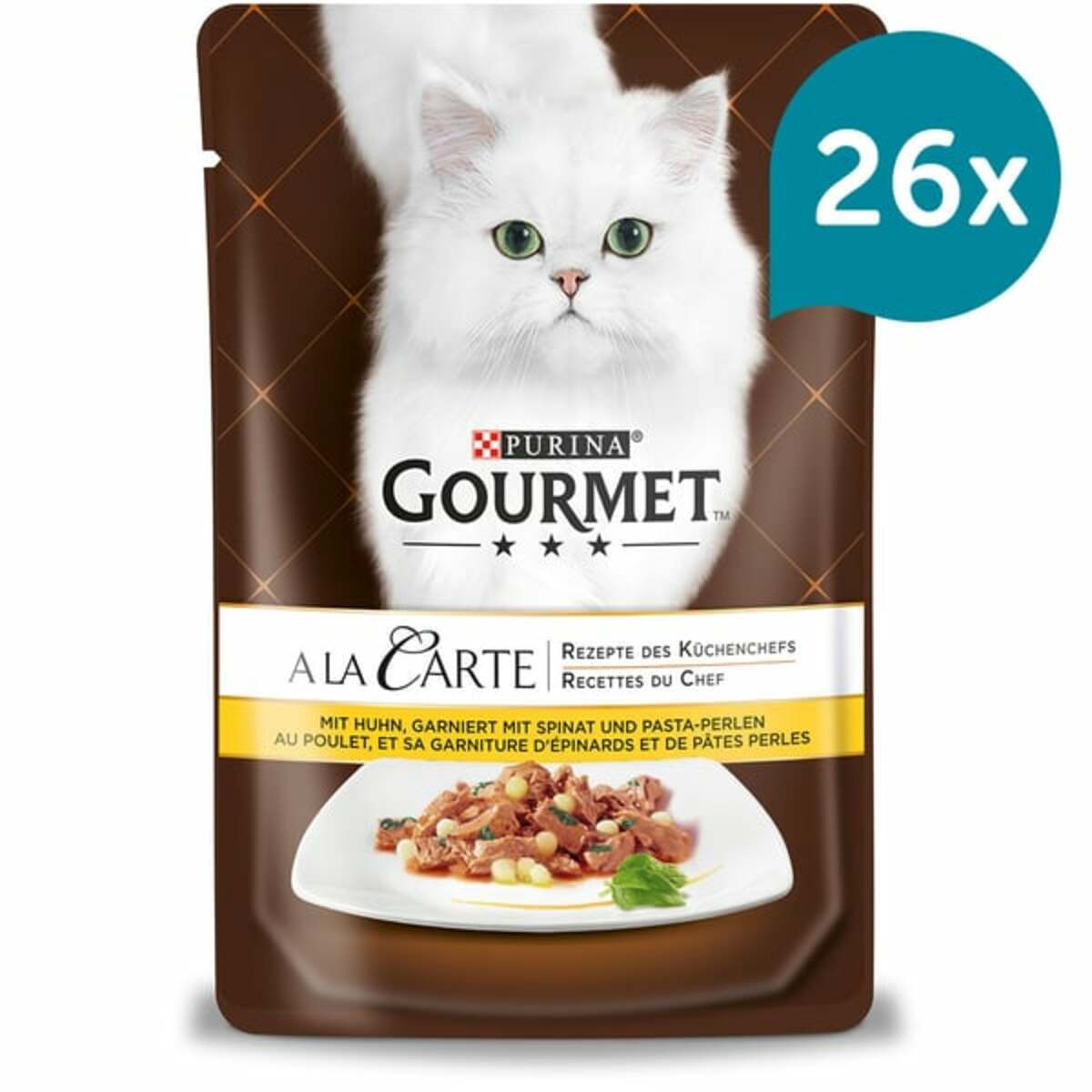 Bild 1 von GOURMET A la Carte mit Huhn, Spinat und Pasta-Perlen 26x85g