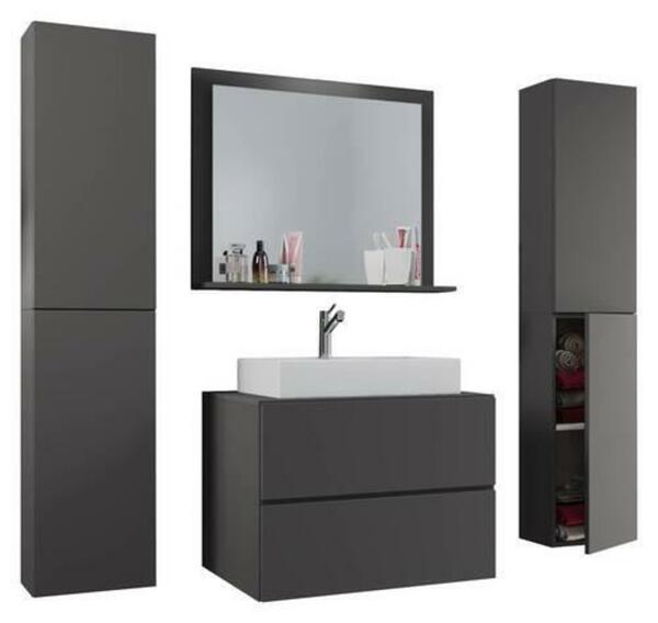 Bild 1 von Badezimmer ''Lendas'', in Anthrazit, 5-teilig, Anthrazit