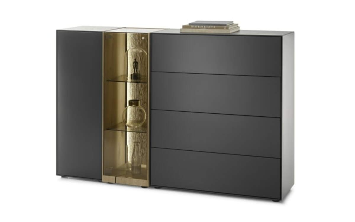 Bild 1 von Musterring - Highboard Trevio, anthrazit/Kerneiche massiv