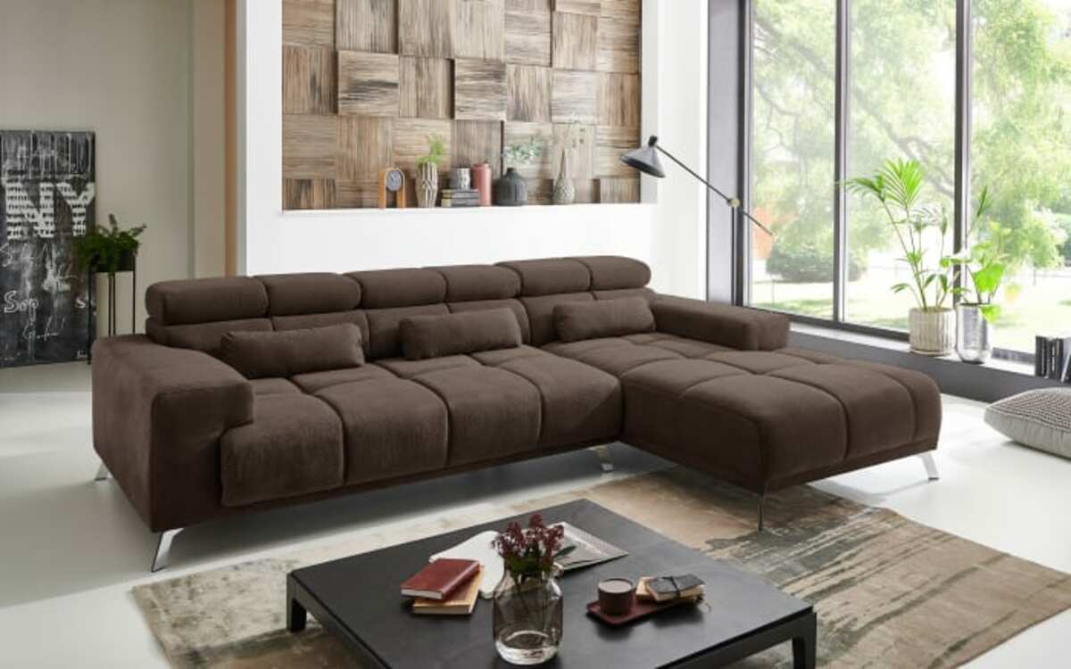 Bild 1 von Puris - Wohnlandschaft Speed, braun, Ottomane rechts, inkl. Funktionen