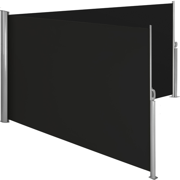 Bild 1 von Aluminium Doppel Seitenmarkise ausziehbar mit Aufrollmechanismus - 180 x 600 cm, schwarz