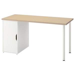 MÅLSKYTT / ALEX  Schreibtisch, Birke/weiß 140x60 cm