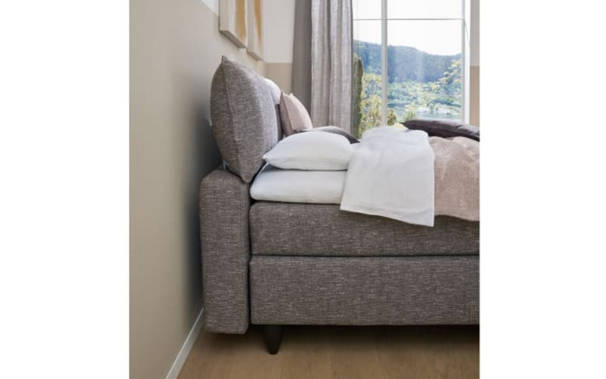 Bild 2 von Boxspringbett Cushido, grau, 180 x 200 cm