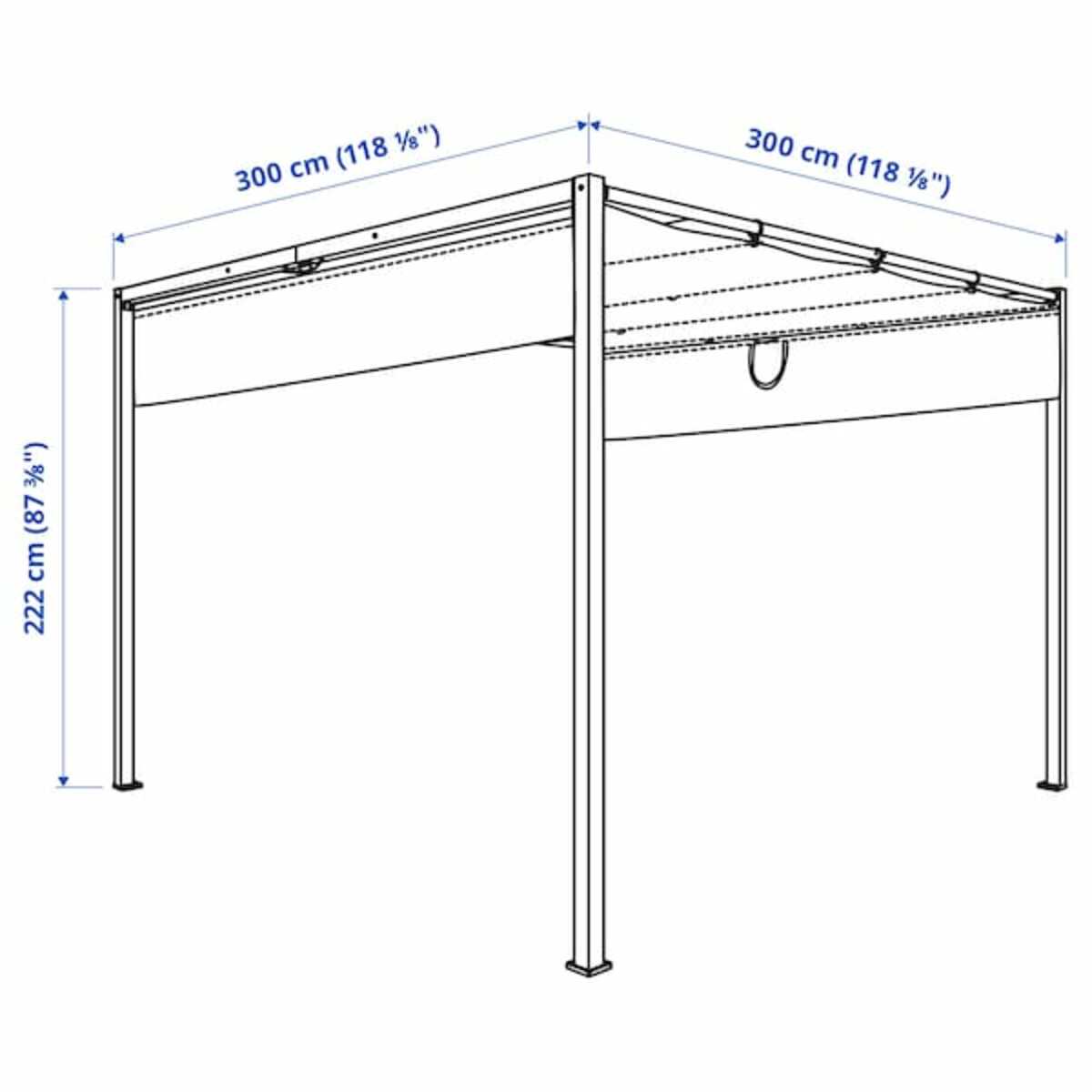 Bild 4 von HAMMARÖN  Pergola, graubeige/dunkel graubeige 300x300 cm