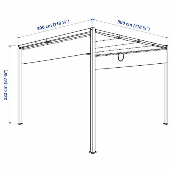 Bild 4 von HAMMARÖN  Pergola, graubeige/dunkel graubeige 300x300 cm