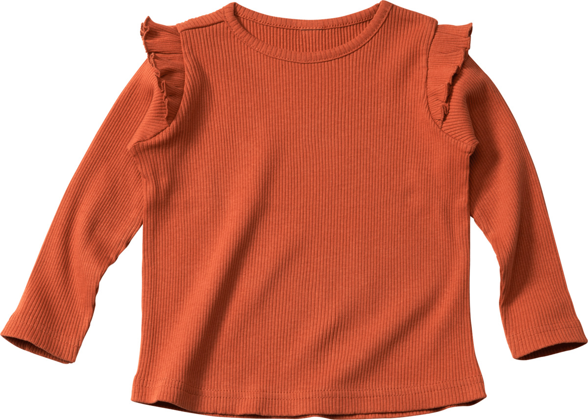 Bild 1 von ALANA Langarmshirt in Ripp-Struktur, braun, Gr. 98