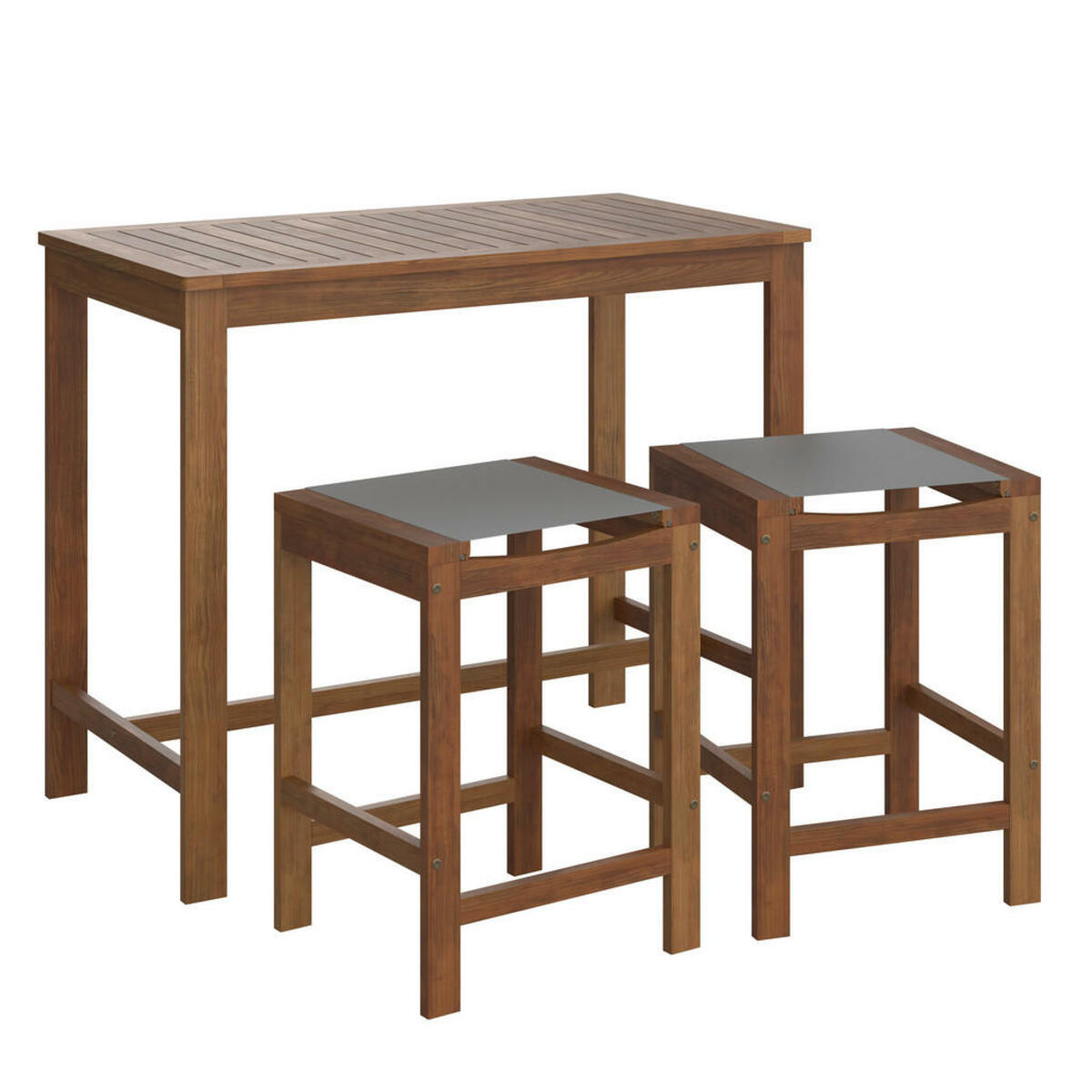 Bild 1 von Ambia Garden Gartenbarset, Grau, Teak, Holz, Kunststoff, Akazie, vollmassiv, 110x40x60 cm, Gartenmöbel, Gartenmöbel-Sets