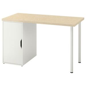 MITTCIRKEL / ALEX  Schreibtisch, glänzende Kiefernachbildung/weiß 120x60 cm