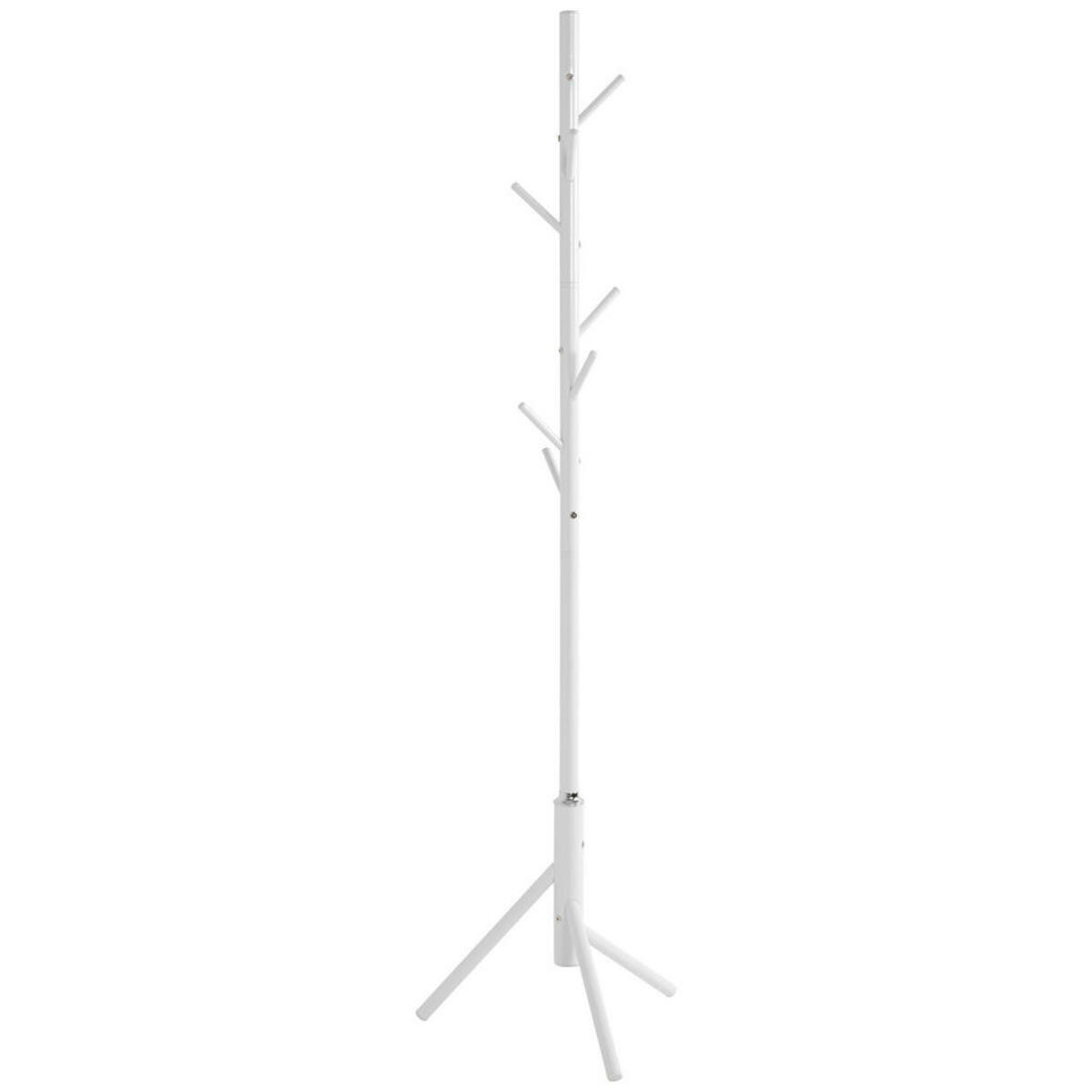 Bild 1 von Kleiderständer, Weiß, Metall, 48x173x48 cm, standfeste Füße, Jackenhalter, Garderobe, Garderobenständer