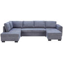 Bild 1 von P & B Wohnlandschaft, Grau, Textil, Uni, 4-Sitzer, U-Form, 178x305x155 cm, Made in Europe, Wohnzimmer, Sofas & Couches, Wohnlandschaften, Wohnlandschaften in U-Form