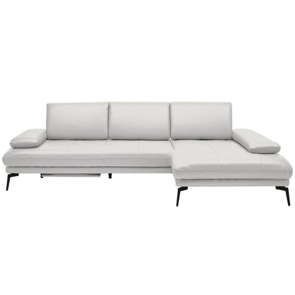 Bild 1 von Celina Home Ecksofa, Weiß, Leder, Echtleder, Rindleder, 3-Sitzer, Ottomane links, L-Form, 273x187 cm, Made in EU, Fußauswahl, Lederauswahl, Stoffauswahl, seitenverkehrt erhältlich, Hocker Rücken