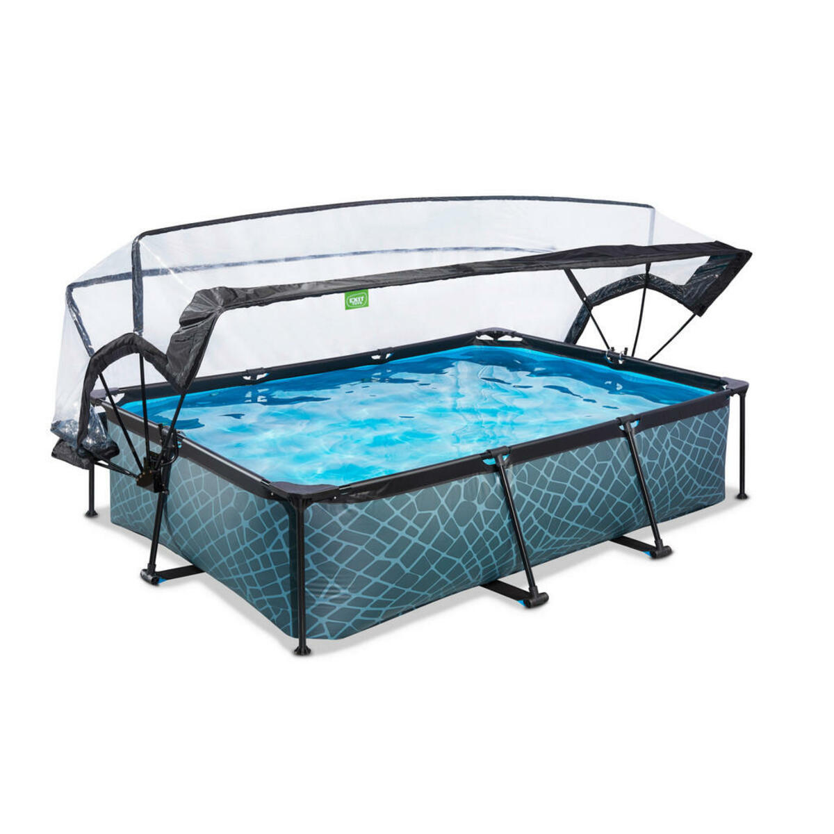 Bild 1 von Exit Pool-Set, Grau, Kunststoff, Steinoptik, 200x65x300 cm, Freizeit, Pools und Wasserspaß, Pools, Aufstellpools
