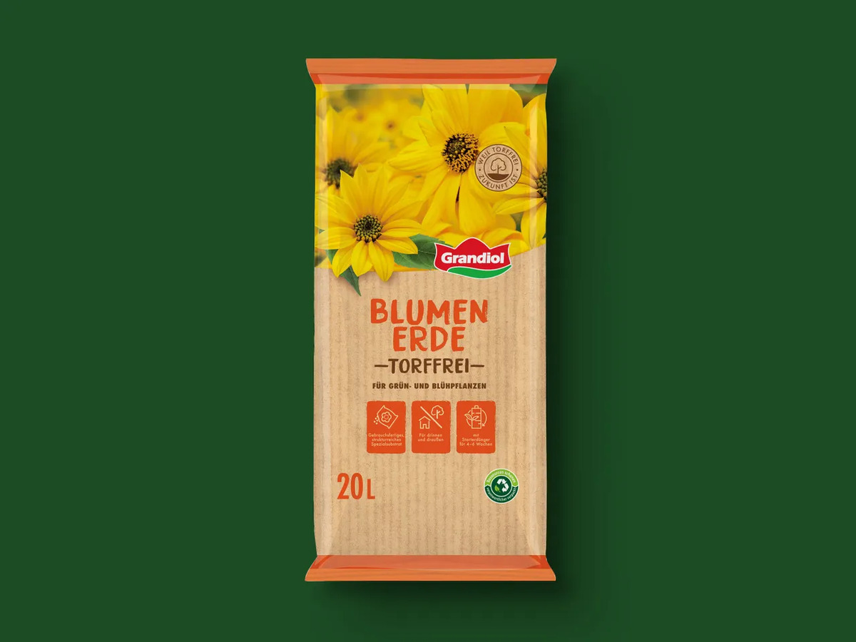 Grandiol Torffreie Blumenerde , 20 l von Lidl ansehen!