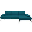 Bild 1 von Celina Home Ecksofa, Petrol, Leder, Echtleder, Rindleder, 3-Sitzer, Ottomane rechts, L-Form, 273x187 cm, Made in EU, Fußauswahl, Lederauswahl, Stoffauswahl, seitenverkehrt erhältlich, Hocker Rücke