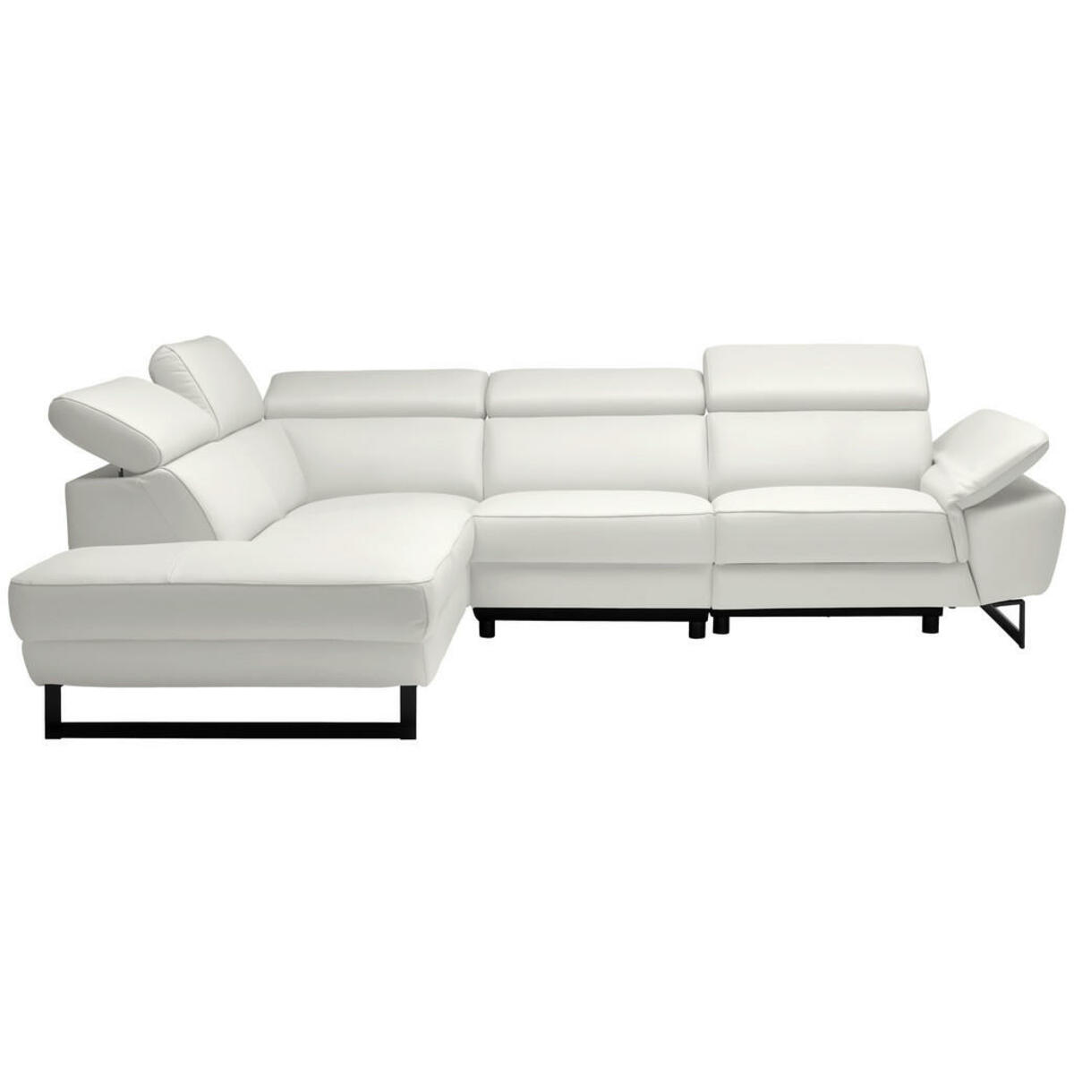 Bild 1 von Celina Home Ecksofa, Creme, Leder, Echtleder, Rindleder, 5-Sitzer, Ottomane links, L-Form, 281x225 cm, Made in EU, Lederauswahl, Stoffauswahl, seitenverkehrt erhältlich, Hocker Rücken echt, Wohnzim