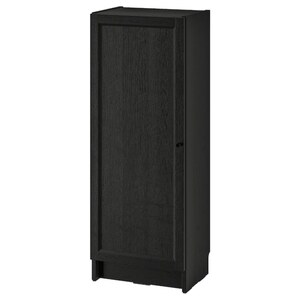 BILLY / OXBERG  Bücherregal mit Tür, schwarz Eichenachbildung 40x30x106 cm