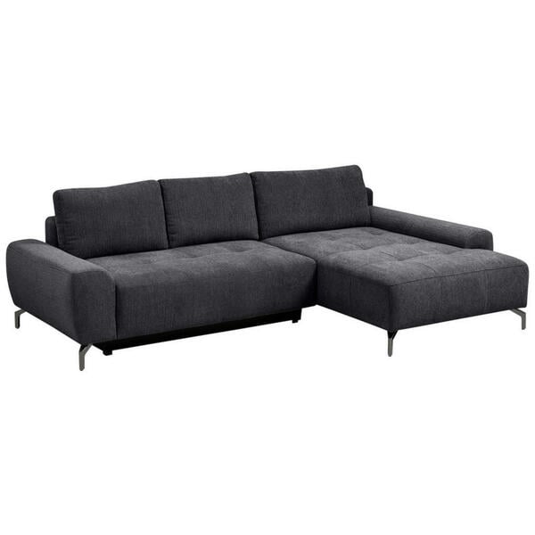 Bild 1 von Welnova Ecksofa, Anthrazit, Textil, 5-Sitzer, L-Form, einzeln stellbar, einmalig seitenverkehrt montierbar, Ottomane rechts, 285x185 cm, Stoffauswahl, Liegefunktion, Schlafen auf Sitzhöhe, Rücken e