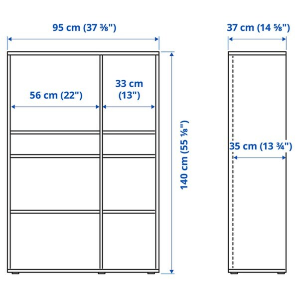 Bild 3 von VIHALS  Vitrine, dunkelgrau/Klarglas 190x37x140 cm