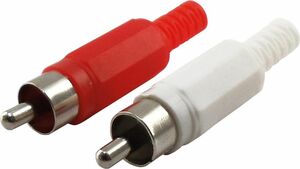 Schwaiger Cinch Stecker Set CIS8112 533 2 Stück rot / weiß, 1x roter Cinch Stecker / 1x weißer Cinch 0697105082