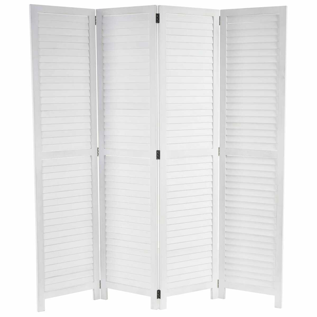 Bild 1 von Paravent MCW-C30, Raumteiler Trennwand Sichtschutz, Shabby-Look Vintage, 170x160cm ~ weiß
