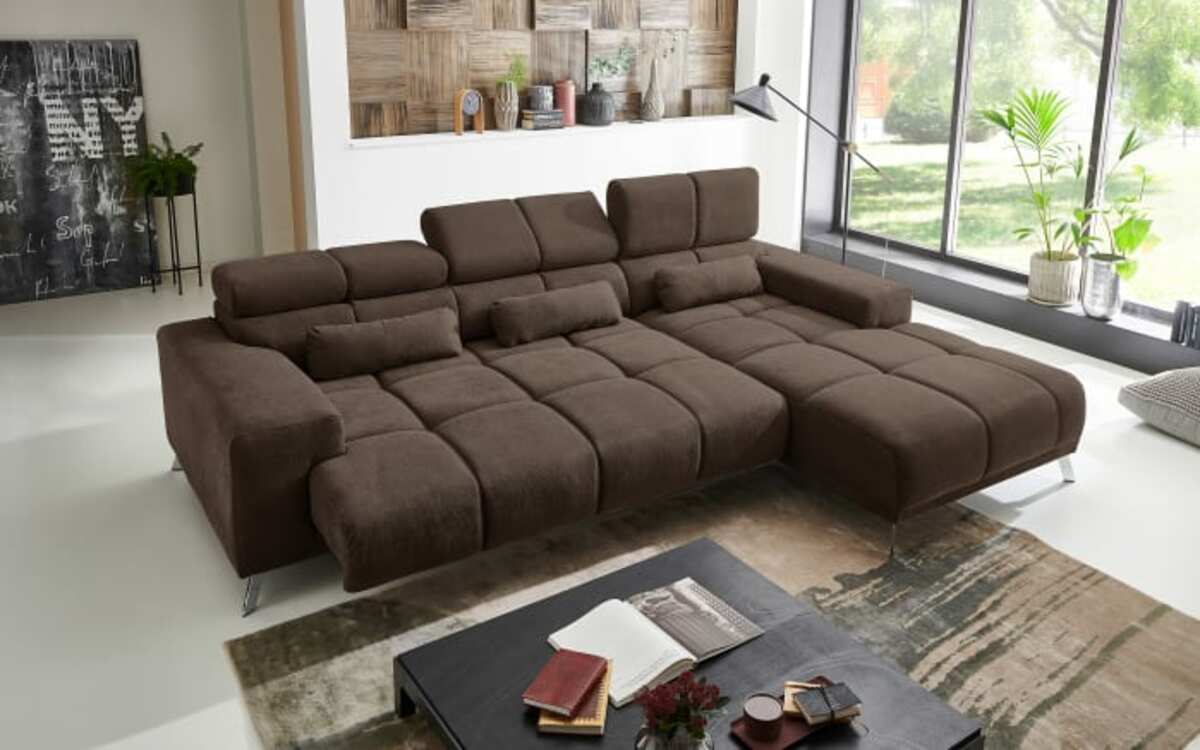 Bild 2 von Puris - Wohnlandschaft Speed, braun, Ottomane rechts, inkl. Funktionen