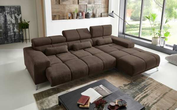 Bild 2 von Puris - Wohnlandschaft Speed, braun, Ottomane rechts, inkl. Funktionen